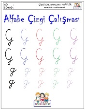 g harfi çizgi çalışması